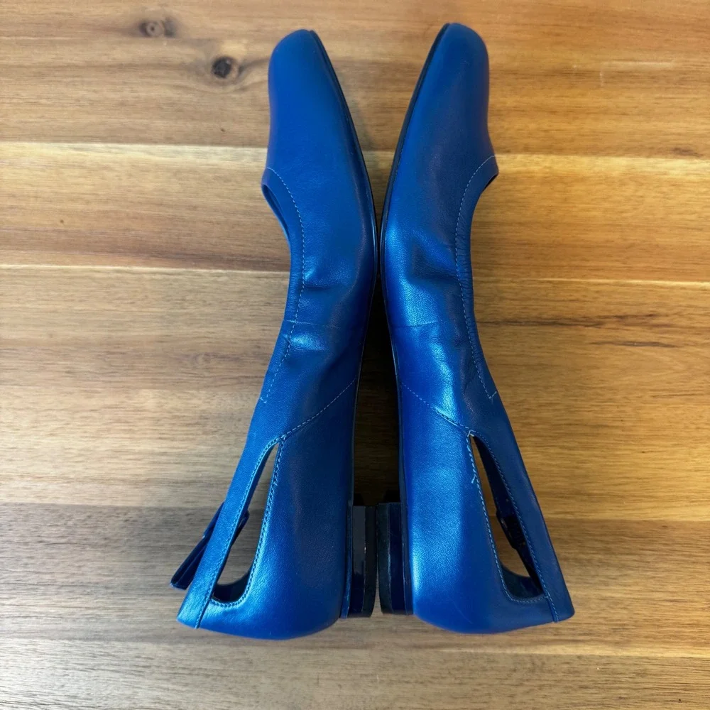 Maria‎ Sharapova by Cole Haan Women 8 B Blue Leather Ballet Flat Classic Chic